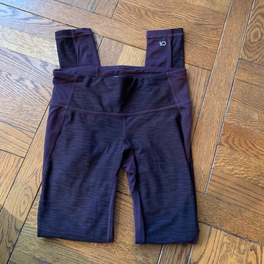 Burgundy workout leggings